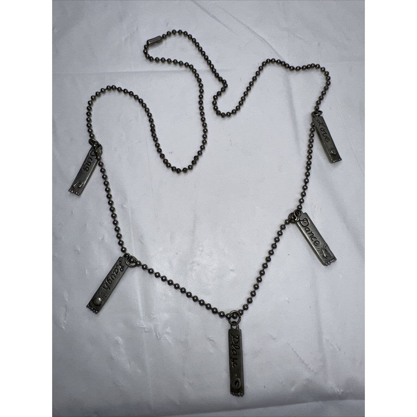 Jj Jonette Necklace Dance Sing Laugh Play Love Charms Ball Bead Chain